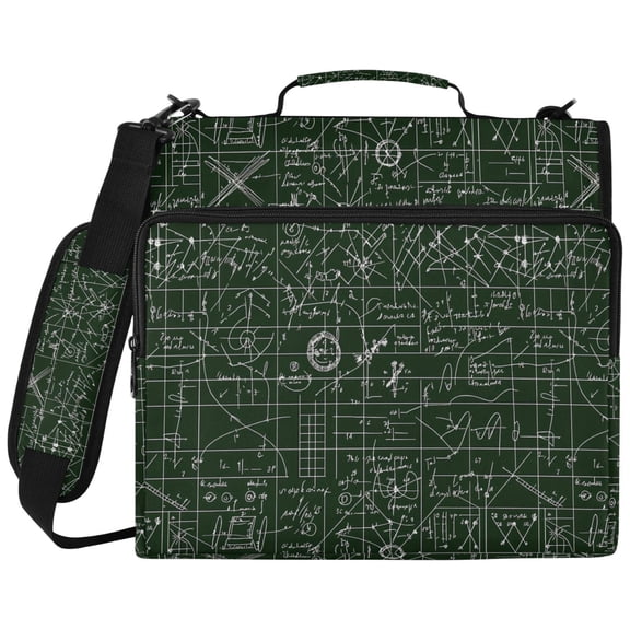 ALAZA Zipper Binder Math Notes Black Pattern 2 inch 3 Ring 500 Sheet Capacity Trapper Keeper File Folder Organizer Bag