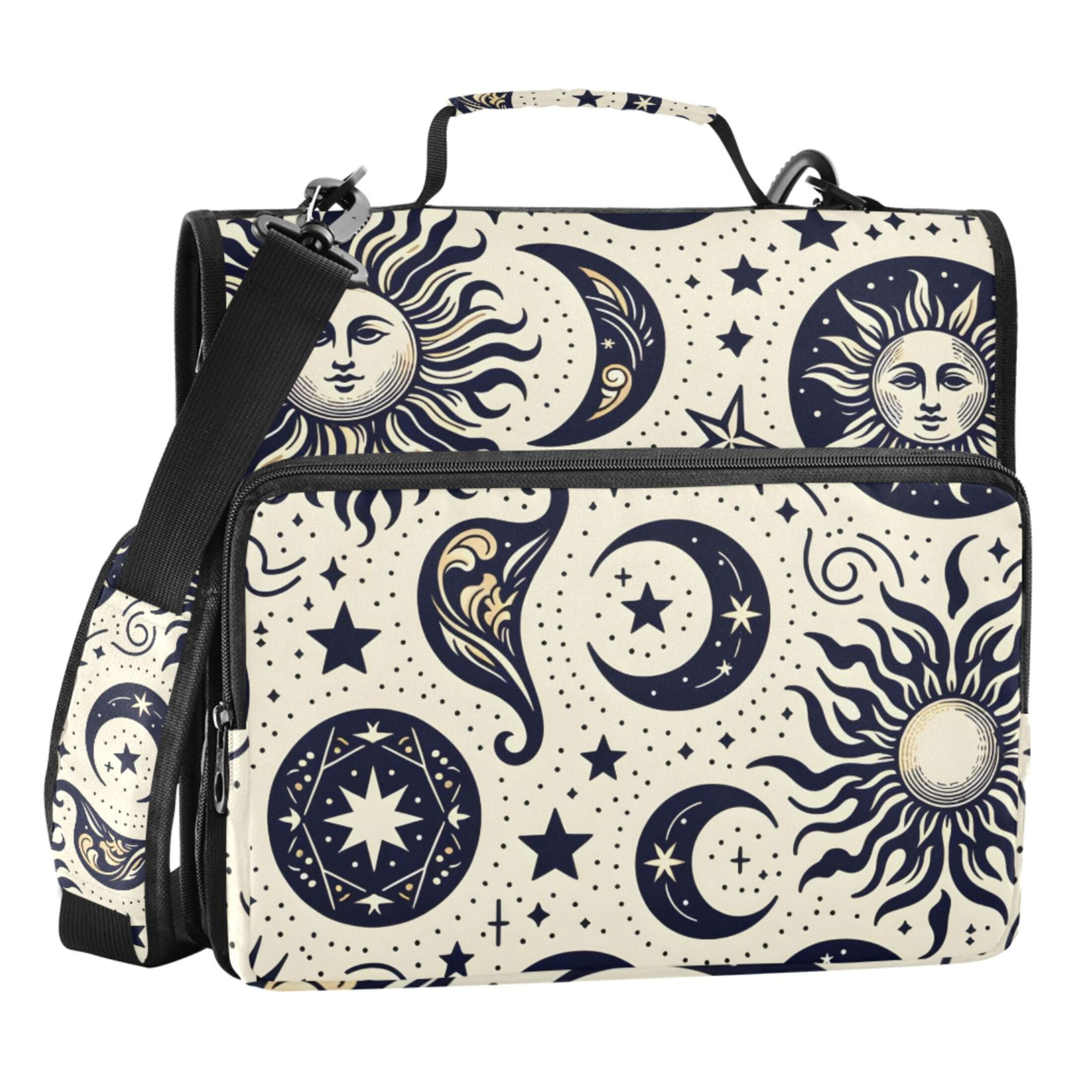 ALAZA Zipper Binder Moon Mandala 3 Ring Trapper Keeper File Folder Organizer Bag
