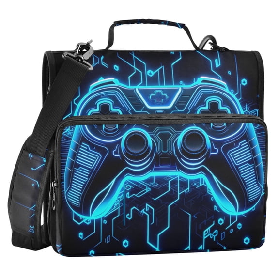 ALAZA Zipper Binder Neon Game Controller Cool 2 in 3 Ring Trapper Keeper 500 Sheet Capacity File Folder Organizer Bag