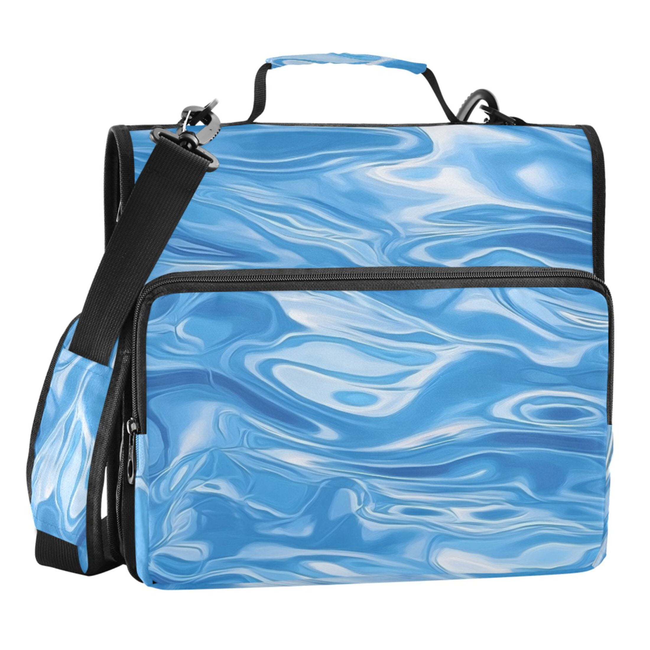 ALAZA Zipper Binder Ocean Wavy 3 Ring Trapper Keeper File Folder Organizer Bag