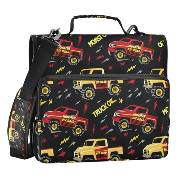 ALAZA Zipper Binder Off-road Trucks 3 Ring Trapper Keeper File Folder Organizer Bag