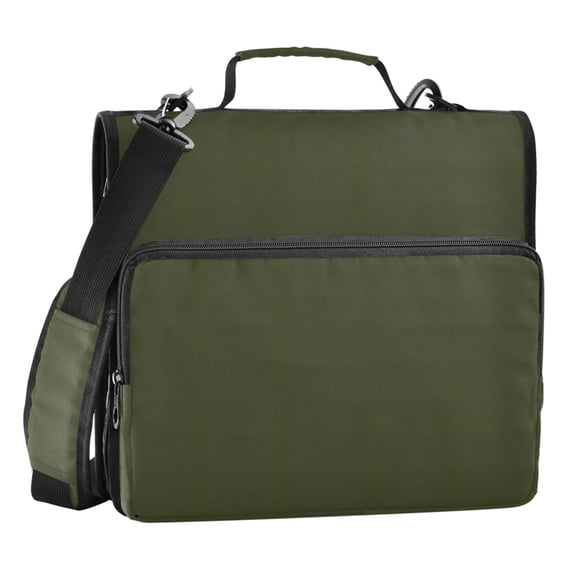 ALAZA Zipper Binder Olive Green Solid 3 Ring Trapper Keeper File Folder Organizer Bag