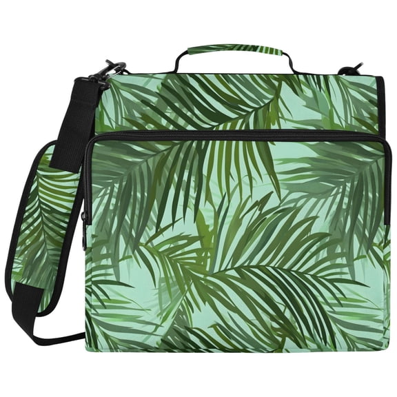 ALAZA Zipper Binder Palm Leaf-p2 Pattern 2 inch 3 Ring 500 Sheet Capacity Trapper Keeper File Folder Organizer Bag