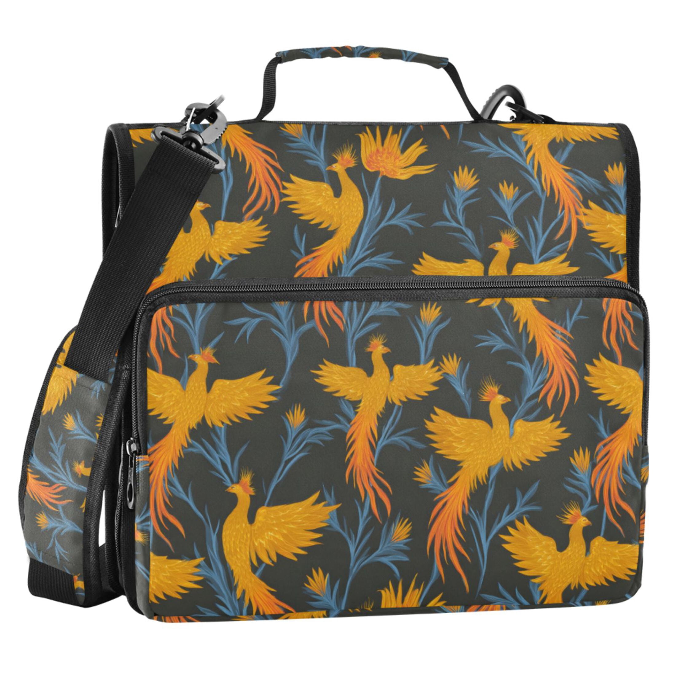 ALAZA Zipper Binder Phoenix Yellow Pattern 2 in 3 Ring Trapper Keeper ...