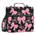 thumbnail image 1 of ALAZA Zipper Binder Pink Bows 1.5 inch 3 Ring 500 Sheet Capacity File Folder School Organizer, 1 of 8