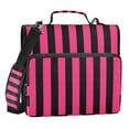 ALAZA Zipper Binder Pink and Black Stripe Pattern 3 Ring Trapper Keeper ...