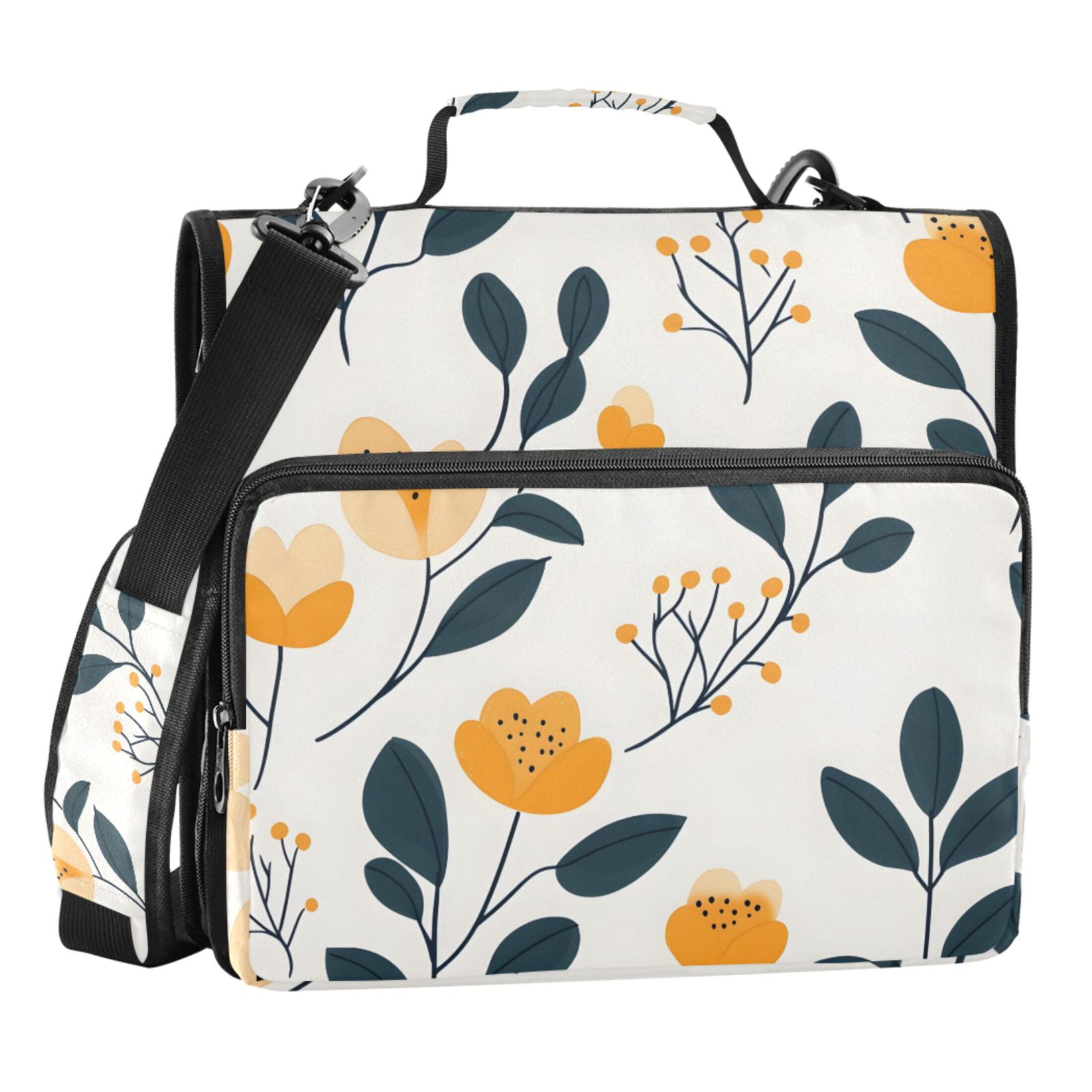 ALAZA Zipper Binder Plants Flower 3 Ring Trapper Keeper File Folder ...