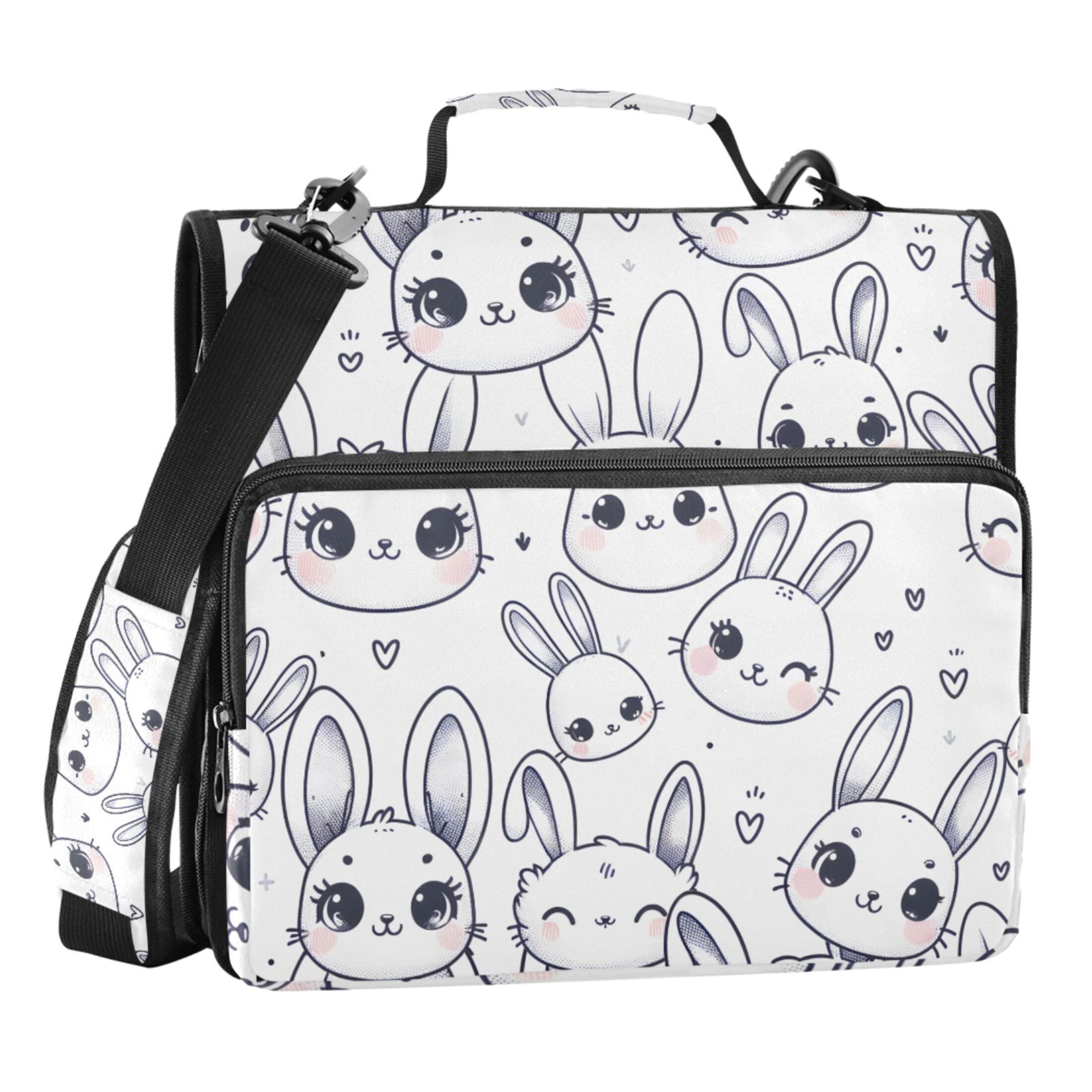 ALAZA Zipper Binder Rabbits 3 Ring Trapper Keeper File Folder Organizer Bag