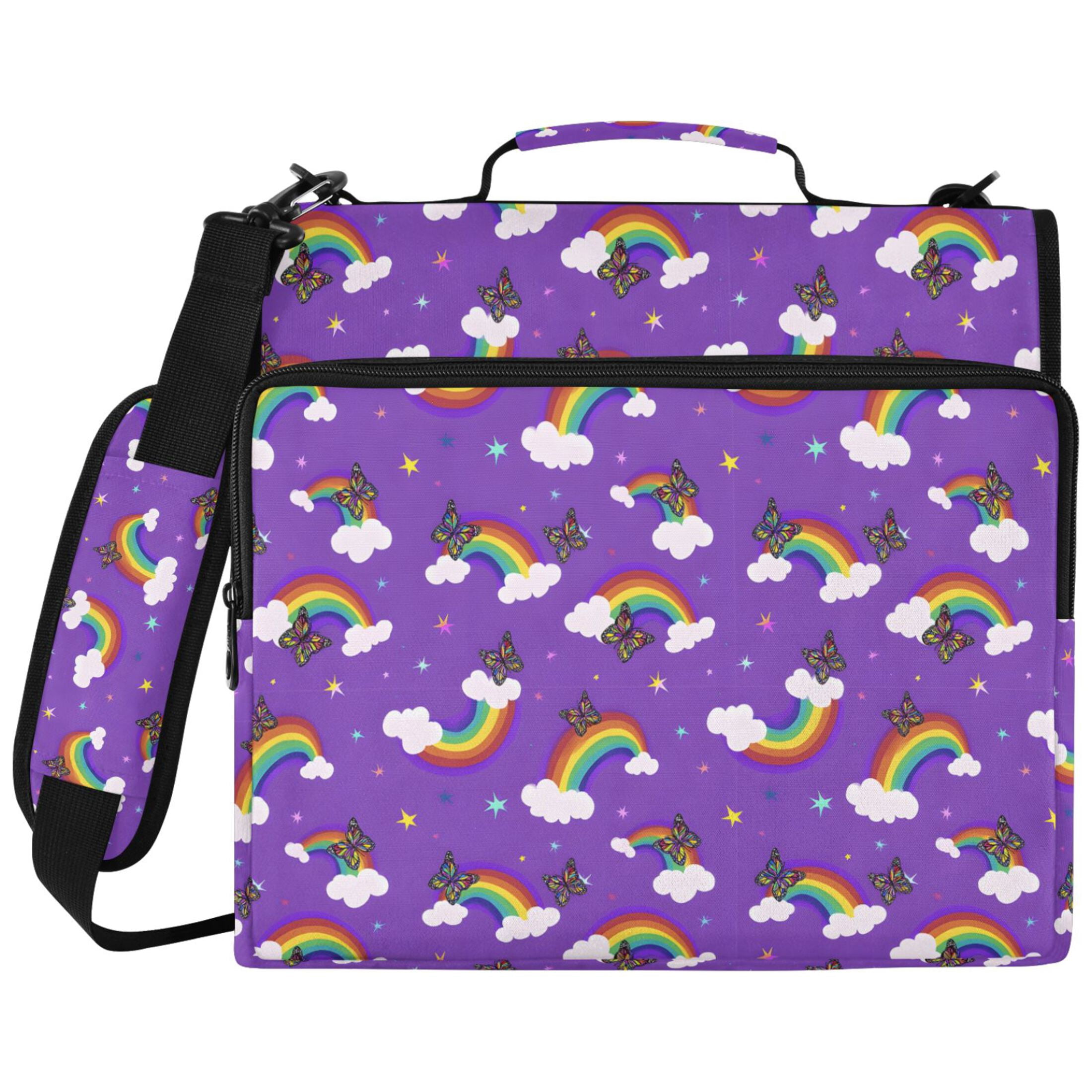 ALAZA Zipper Binder Rainbows Butterfly Pattern 2 inch 3 Ring 500 Sheet ...