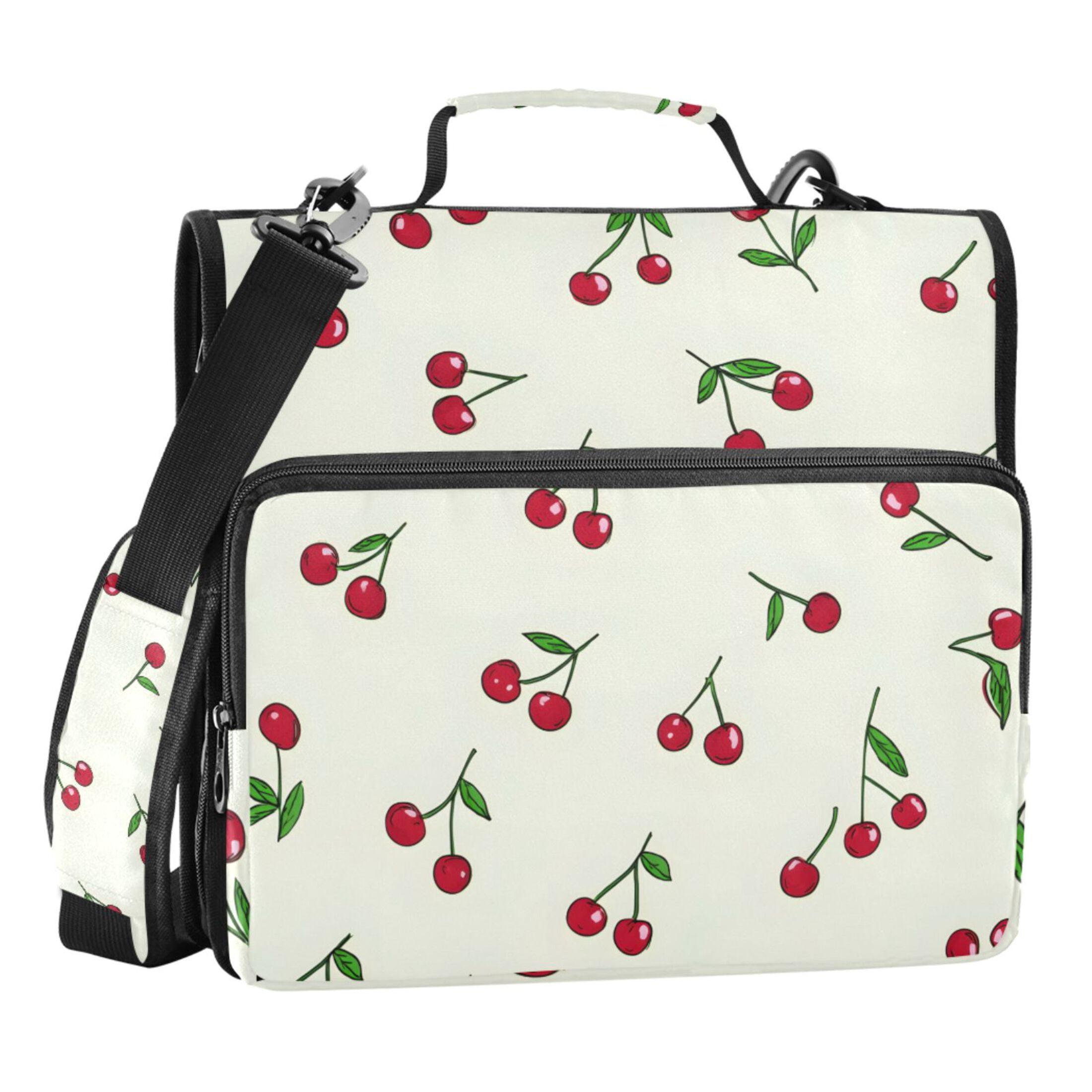 ALAZA Zipper Binder Red Cherries 3 Ring Trapper Keeper File Folder Organizer Bag