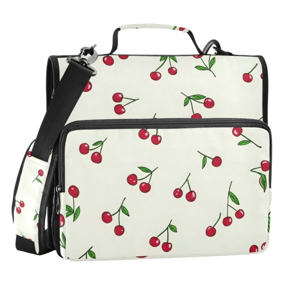 ALAZA Zipper Binder Red Cherries 3 Ring Trapper Keeper File Folder Organizer Bag