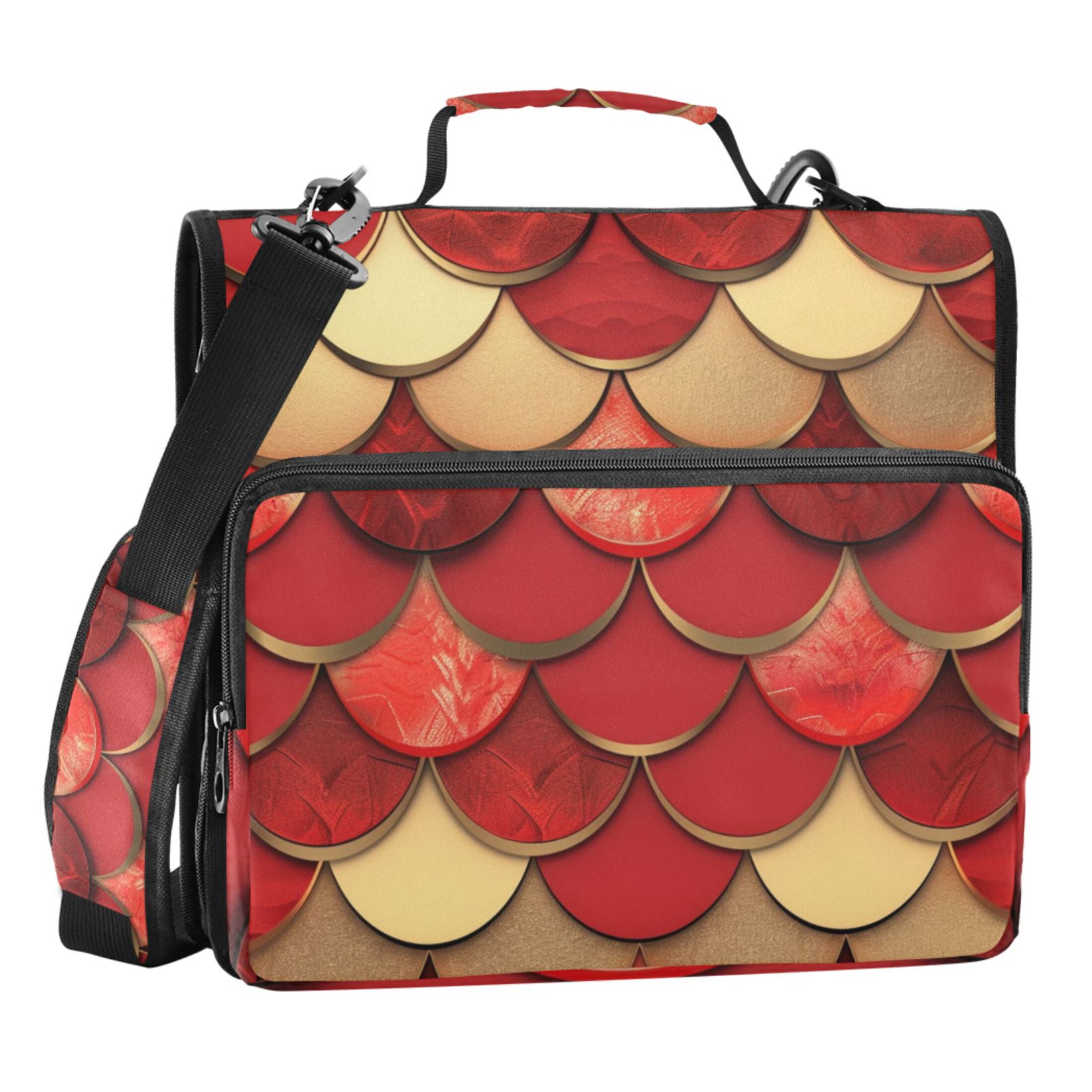 ALAZA Zipper Binder Red Scales 3 Ring Trapper Keeper File Folder Organizer Bag