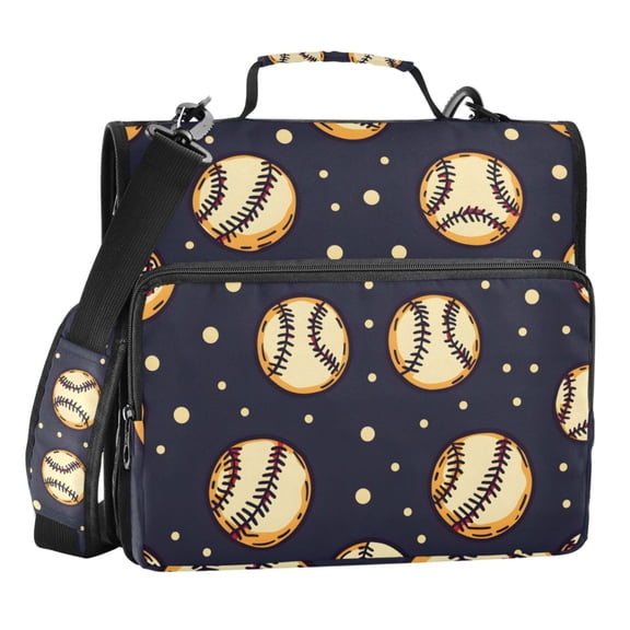 ALAZA Zipper Binder Retro Baseball 3 Ring Trapper Keeper File Folder Organizer Bag