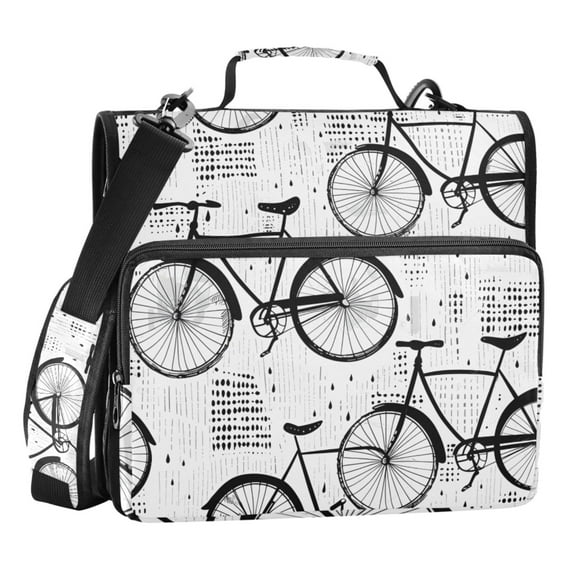 ALAZA Zipper Binder Retro Bicycles 3 Ring Trapper Keeper File Folder Organizer Bag