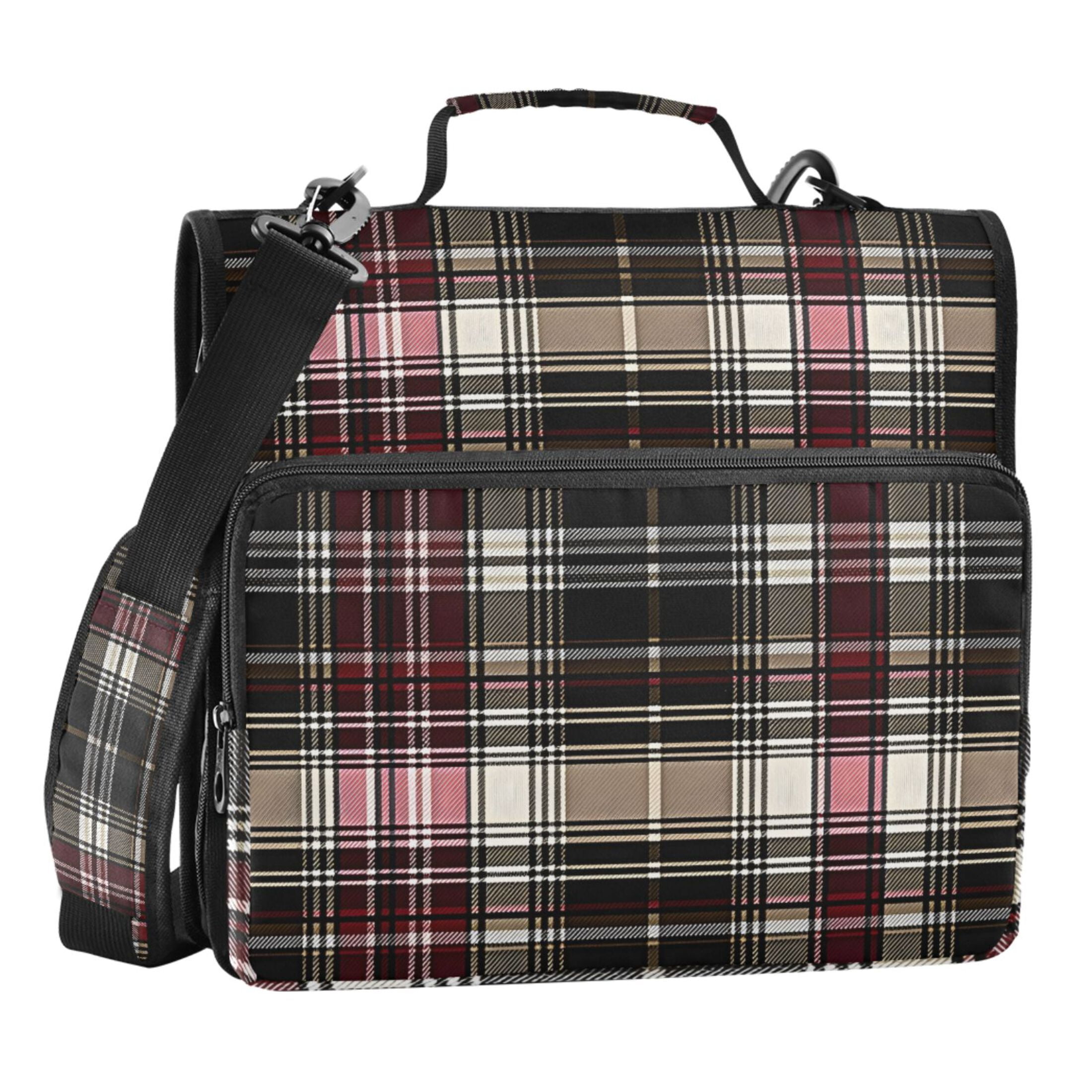 ALAZA Zipper Binder Retro Checkered-a1 3 Ring Trapper Keeper File Folder Organizer Bag
