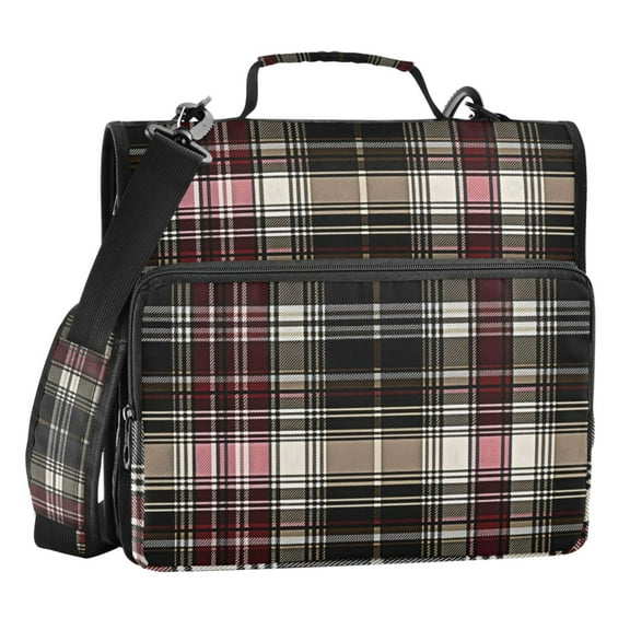 ALAZA Zipper Binder Retro Checkered-a1 3 Ring Trapper Keeper File Folder Organizer Bag