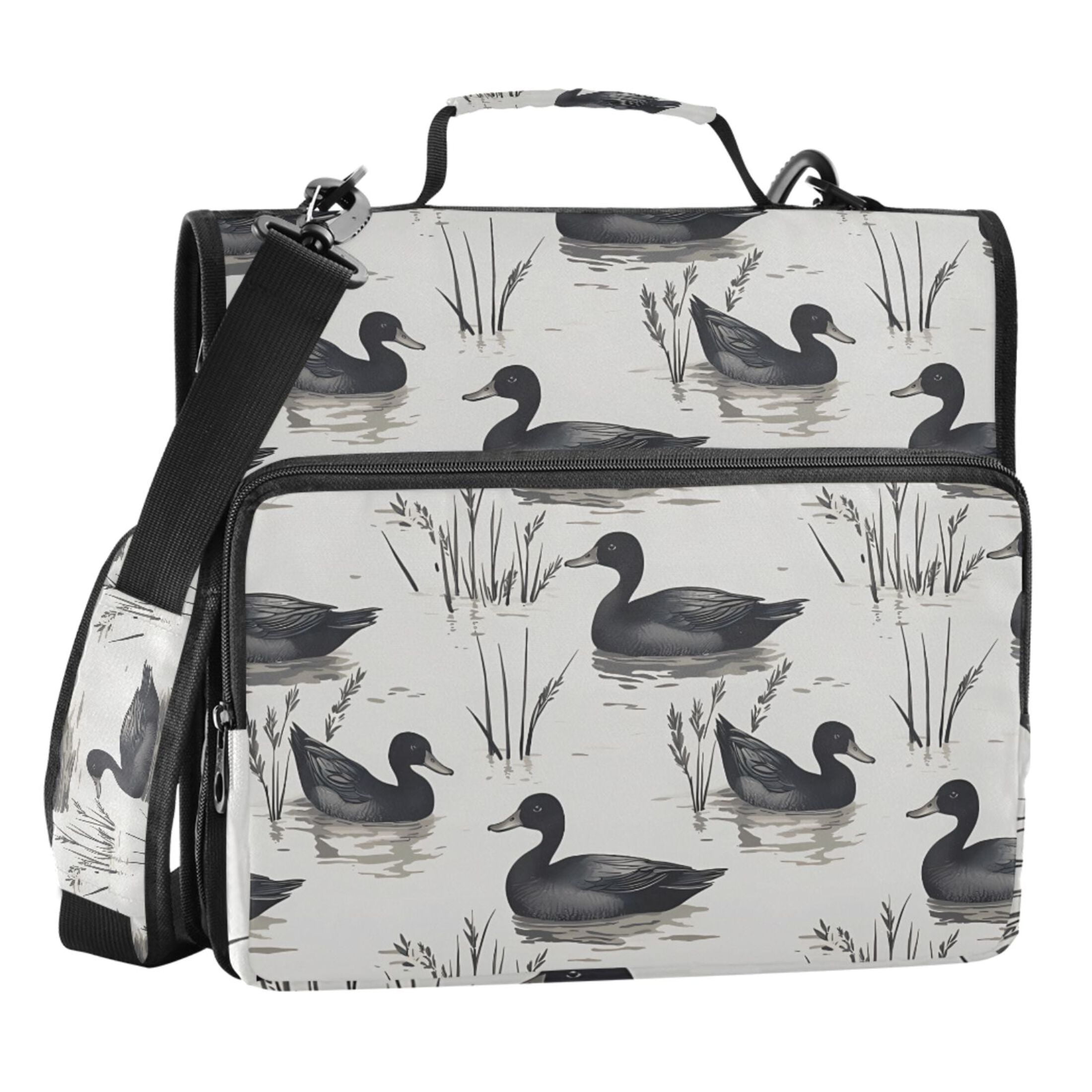 ALAZA Zipper Binder Retro Ducks Swim 3 Ring Trapper Keeper File Folder Organizer Bag