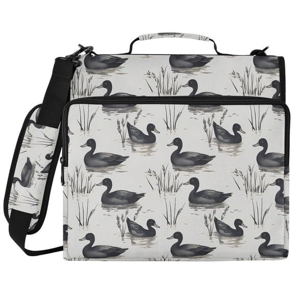 ALAZA Zipper Binder Retro Ducks Swim Pattern 2 inch 3 Ring 500 Sheet Capacity Trapper Keeper File Folder Organizer Bag