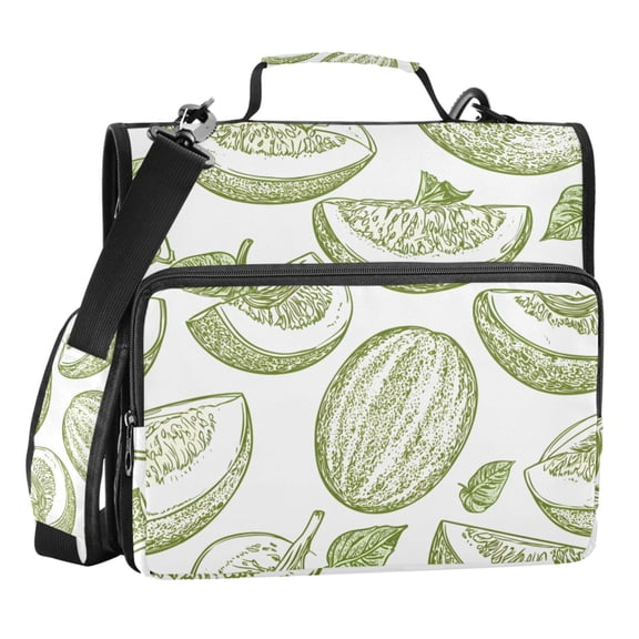 ALAZA Zipper Binder Retro Fruits Drawing 3 Ring Trapper Keeper File Folder Organizer Bag