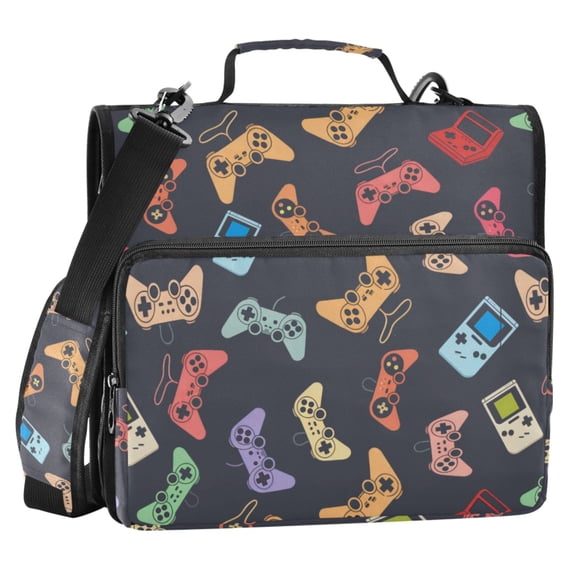 ALAZA Zipper Binder Retro Game Controller 2 in 3 Ring Trapper Keeper 500 Sheet Capacity File Folder Organizer Bag