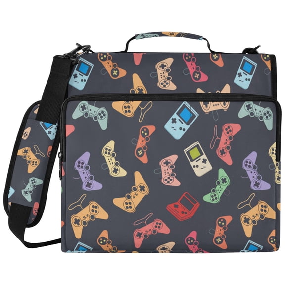 ALAZA Zipper Binder Retro Game Controller Pattern 2 inch 3 Ring 500 Sheet Capacity Trapper Keeper File Folder Organizer Bag