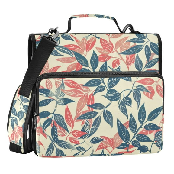 ALAZA Zipper Binder Retro Leaf 3 Ring Trapper Keeper File Folder Organizer Bag