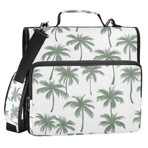ALAZA Zipper Binder Retro Palm Tree 2 in 3 Ring Trapper Keeper 500 Sheet Capacity File Folder Organizer Bag