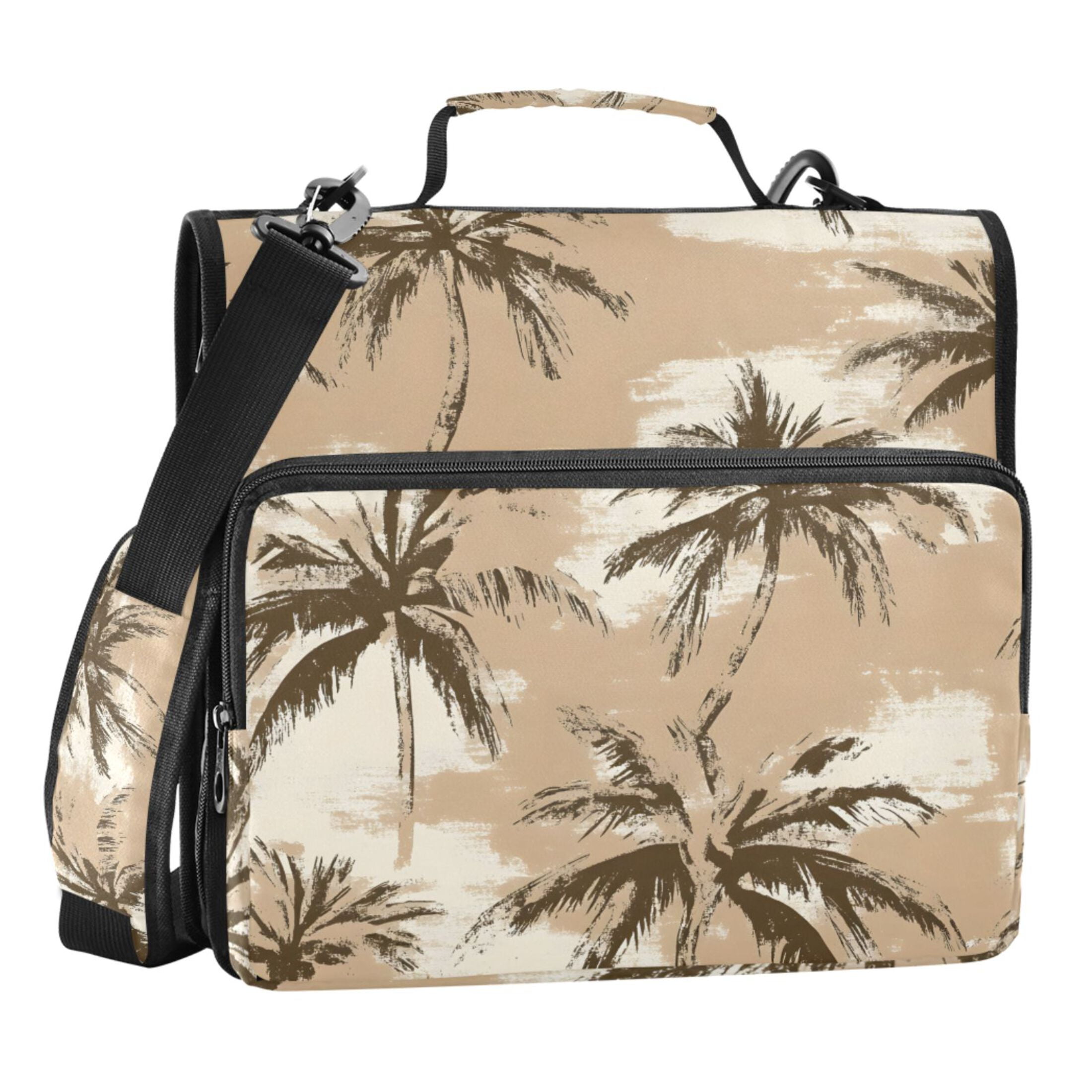 ALAZA Zipper Binder Retro Palm Tree Pattern 3 Ring Trapper Keeper File Folder Organizer Bag