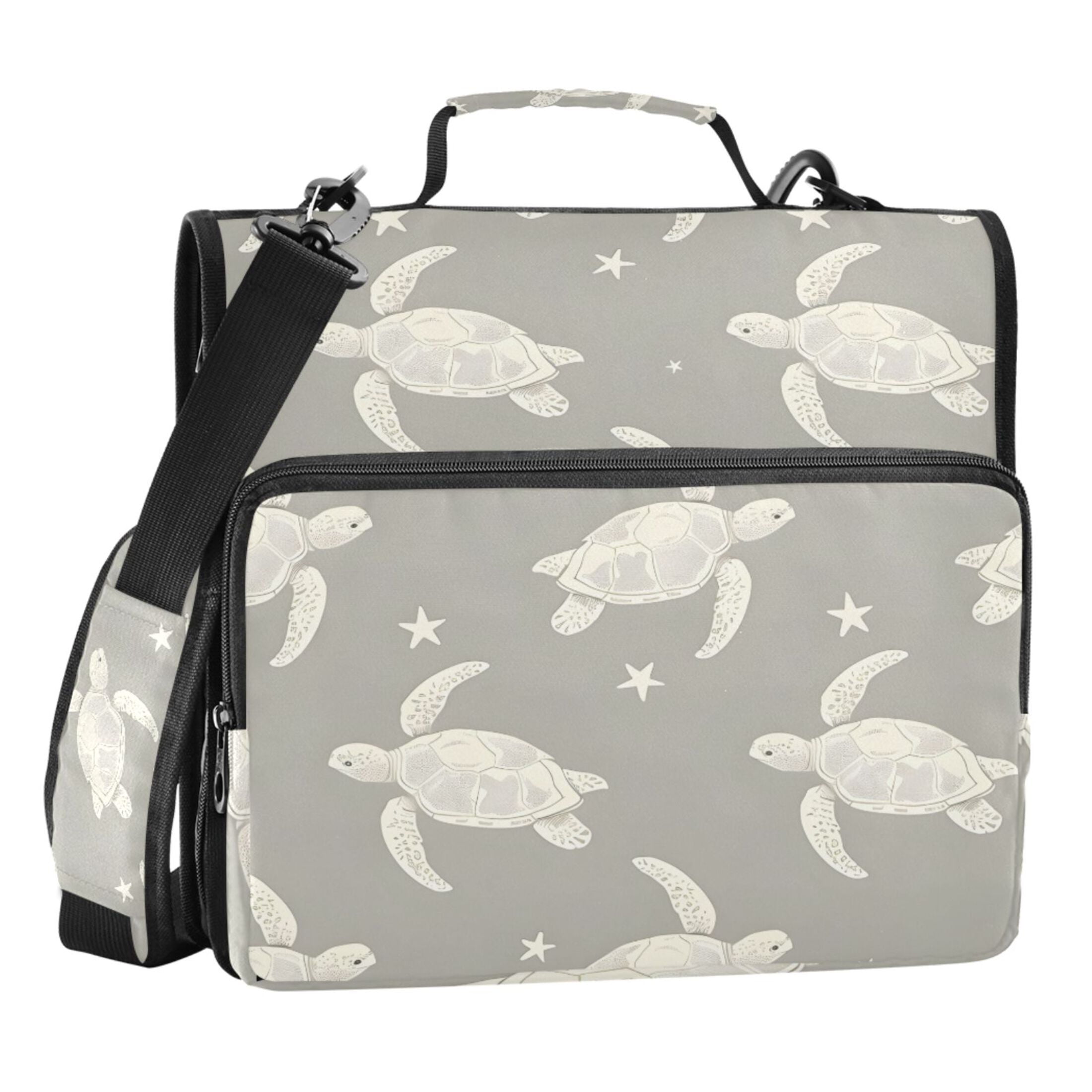 ALAZA Zipper Binder Retro Sea Turtles 3 Ring Trapper Keeper File Folder Organizer Bag