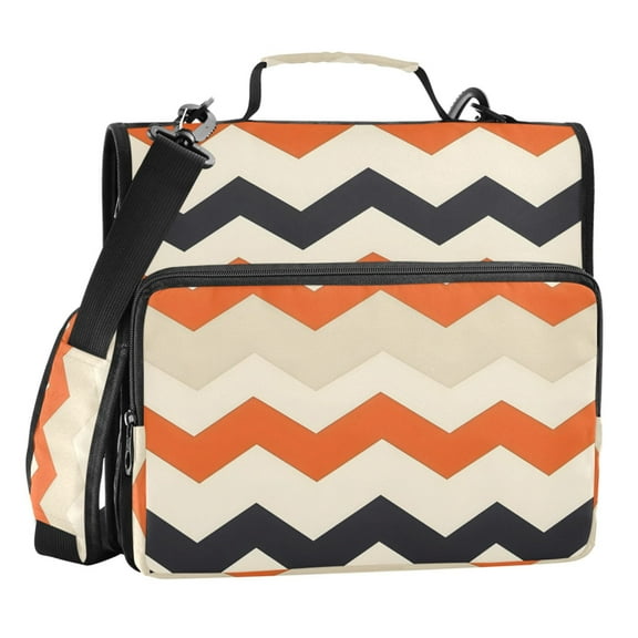 ALAZA Zipper Binder Retro Zigzag 3 Ring Trapper Keeper File Folder Organizer Bag