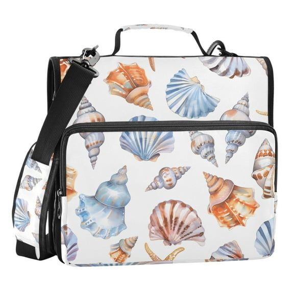 ALAZA Zipper Binder Sea Shell Coach 3 Ring Trapper Keeper File Folder Organizer Bag