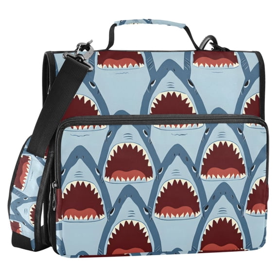 ALAZA Zipper Binder Sharks-s2 2 in 3 Ring Trapper Keeper 500 Sheet Capacity File Folder Organizer Bag