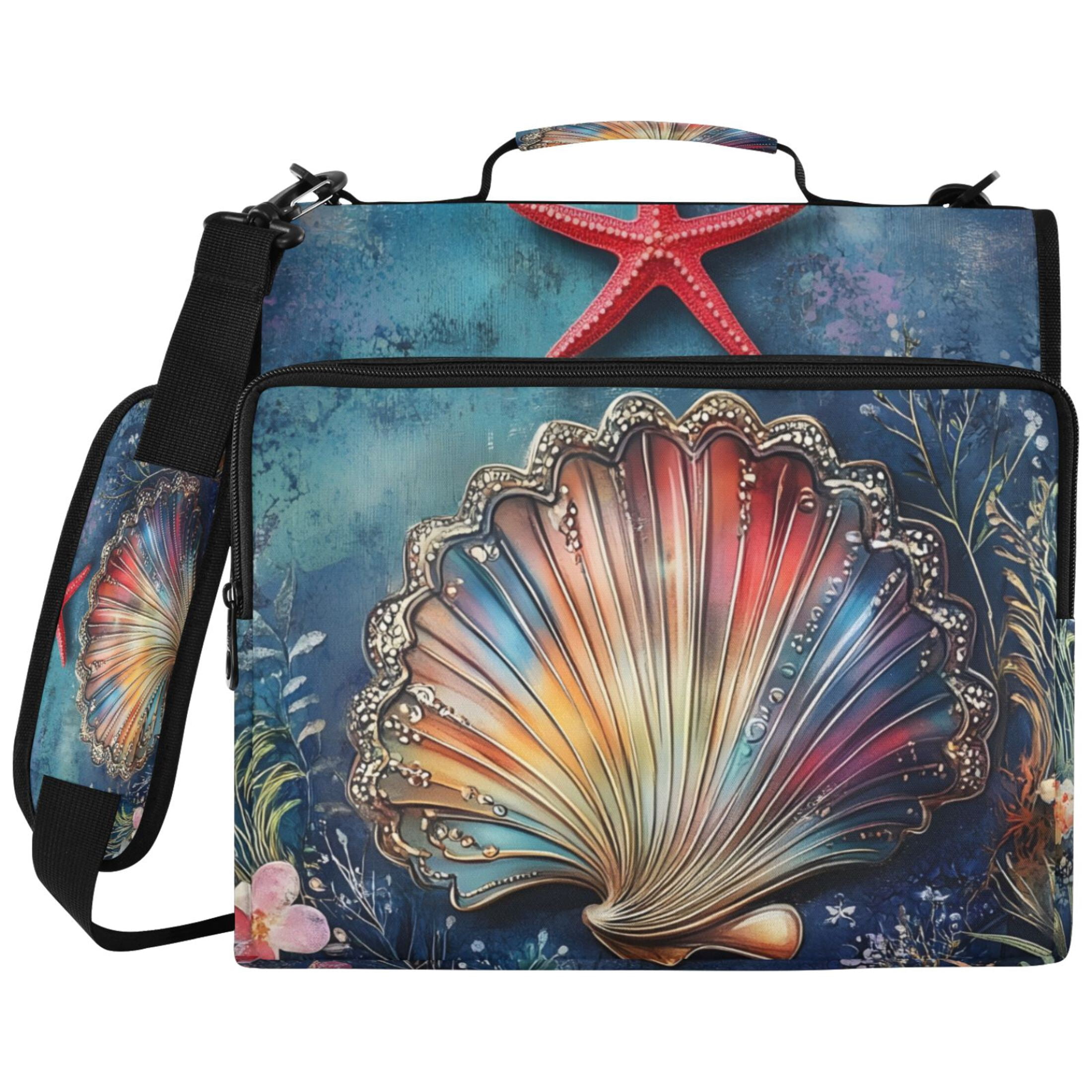 ALAZA Zipper Binder Shell and Starfish Pattern 2 inch 3 Ring 500 Sheet ...