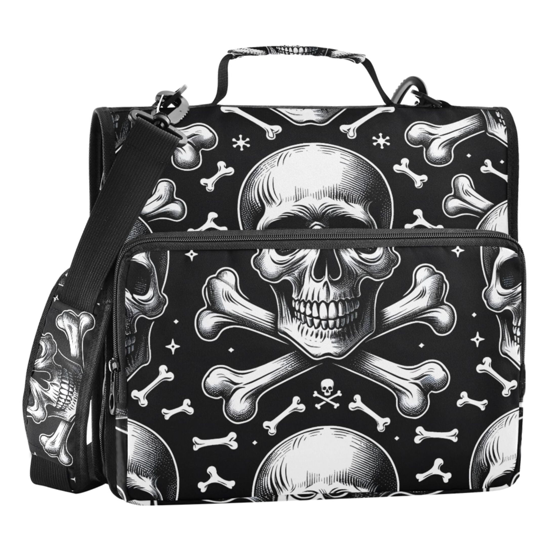ALAZA Zipper Binder Skeletons Halloween 3 Ring Trapper Keeper File Folder Organizer Bag
