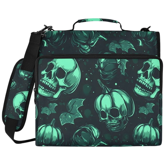 ALAZA Zipper Binder Skull Skeletons Pattern 2 inch 3 Ring 500 Sheet Capacity Trapper Keeper File Folder Organizer Bag