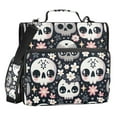 thumbnail image 1 of ALAZA Zipper Binder Skull and Floral 3 Ring Trapper Keeper File Folder Organizer Bag, 1 of 8