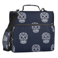 thumbnail image 1 of ALAZA Zipper Binder Skulls Pattern 3 Ring Trapper Keeper File Folder Organizer Bag, 1 of 8