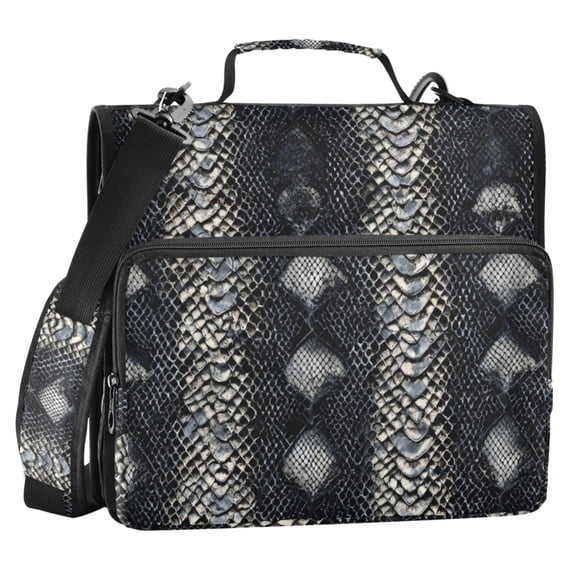 ALAZA Zipper Binder Snake Pattern-3 2 in 3 Ring Trapper Keeper 500 Sheet Capacity File Folder Organizer Bag