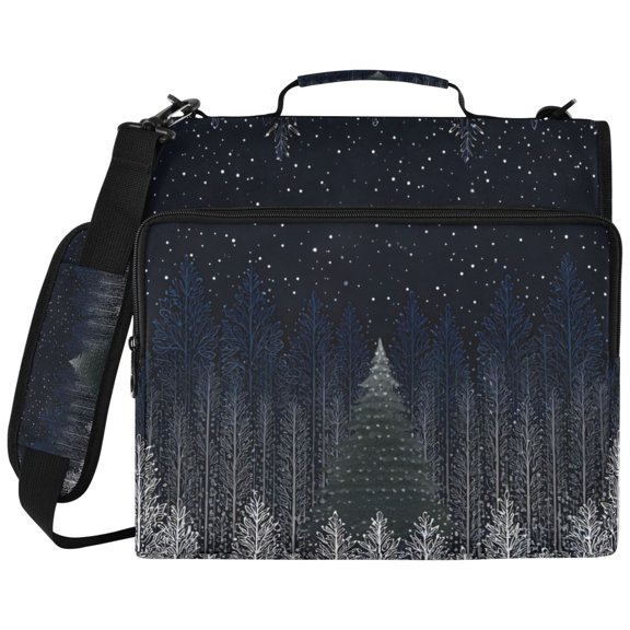 ALAZA Zipper Binder Snowflake Forest Pattern 2 inch 3 Ring 500 Sheet Capacity Trapper Keeper File Folder Organizer Bag