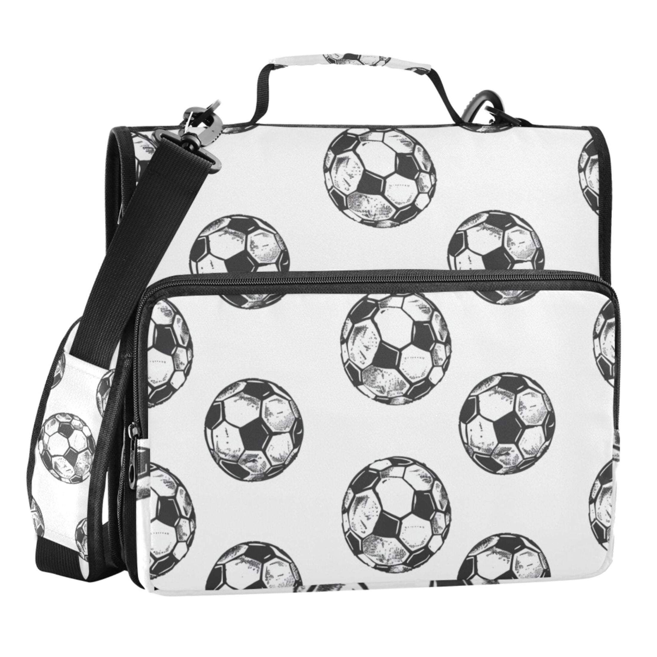ALAZA Zipper Binder Soccer Balls Football Pattern 3 Ring Trapper Keeper ...