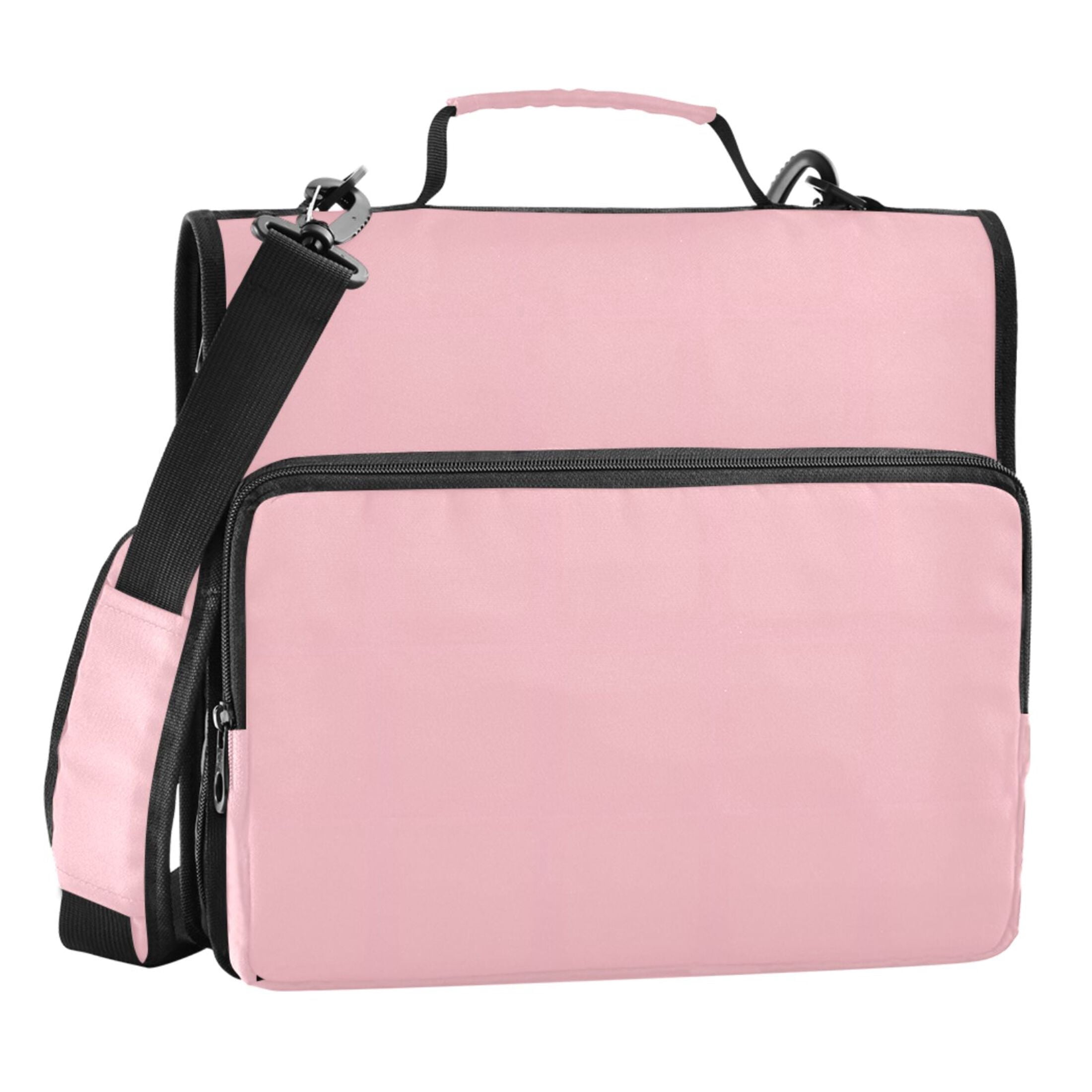 ALAZA Zipper Binder Solid Pink 3 Ring Trapper Keeper File Folder Organizer Bag