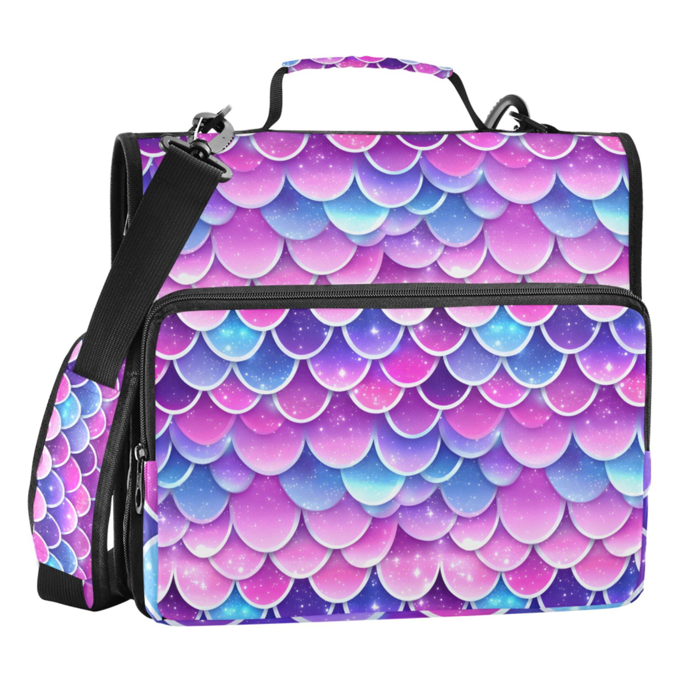 ALAZA Zipper Binder Sparkling Mermaid Scales 3 Ring Trapper Keeper File Folder Organizer Bag