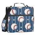 thumbnail image 1 of ALAZA Zipper Binder Sport Baseball Star Stipes 3 Ring Trapper Keeper File Folder Organizer Bag, 1 of 8