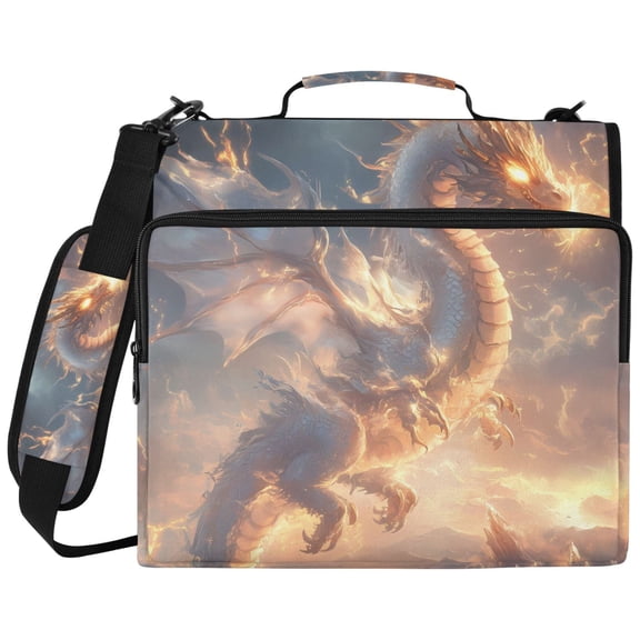 ALAZA Zipper Binder Spread Wings Dragon Pattern 2 inch 3 Ring 500 Sheet Capacity Trapper Keeper File Folder Organizer Bag