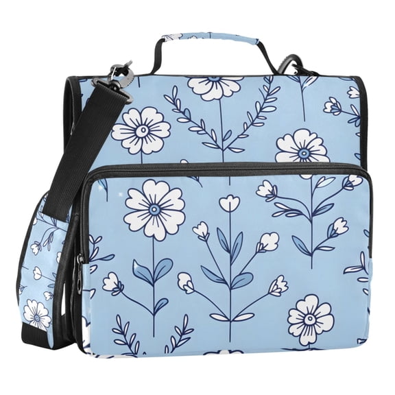 ALAZA Zipper Binder Spring Flowers 3 Ring Trapper Keeper File Folder Organizer Bag
