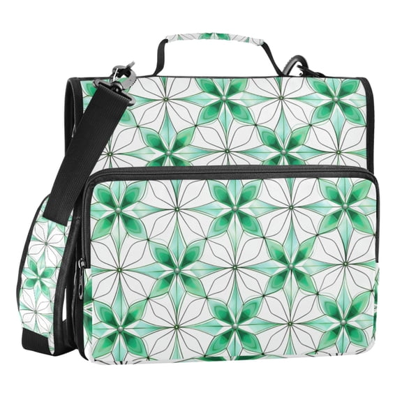 ALAZA Zipper Binder St Patrick Artistic Clover 3 Ring Trapper Keeper File Folder Organizer Bag