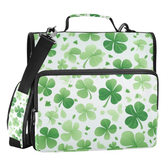 ALAZA Zipper Binder St Patrick Clover-a1 3 Ring Trapper Keeper File Folder Organizer Bag