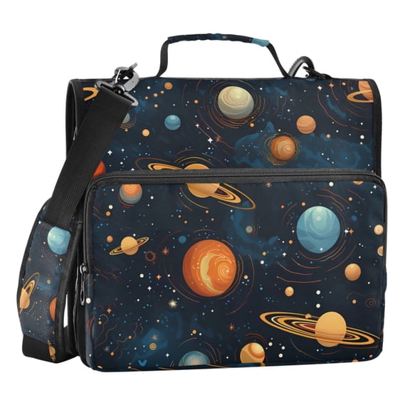 ALAZA Zipper Binder Starry Sky Night 3 Ring Trapper Keeper File Folder Organizer Bag