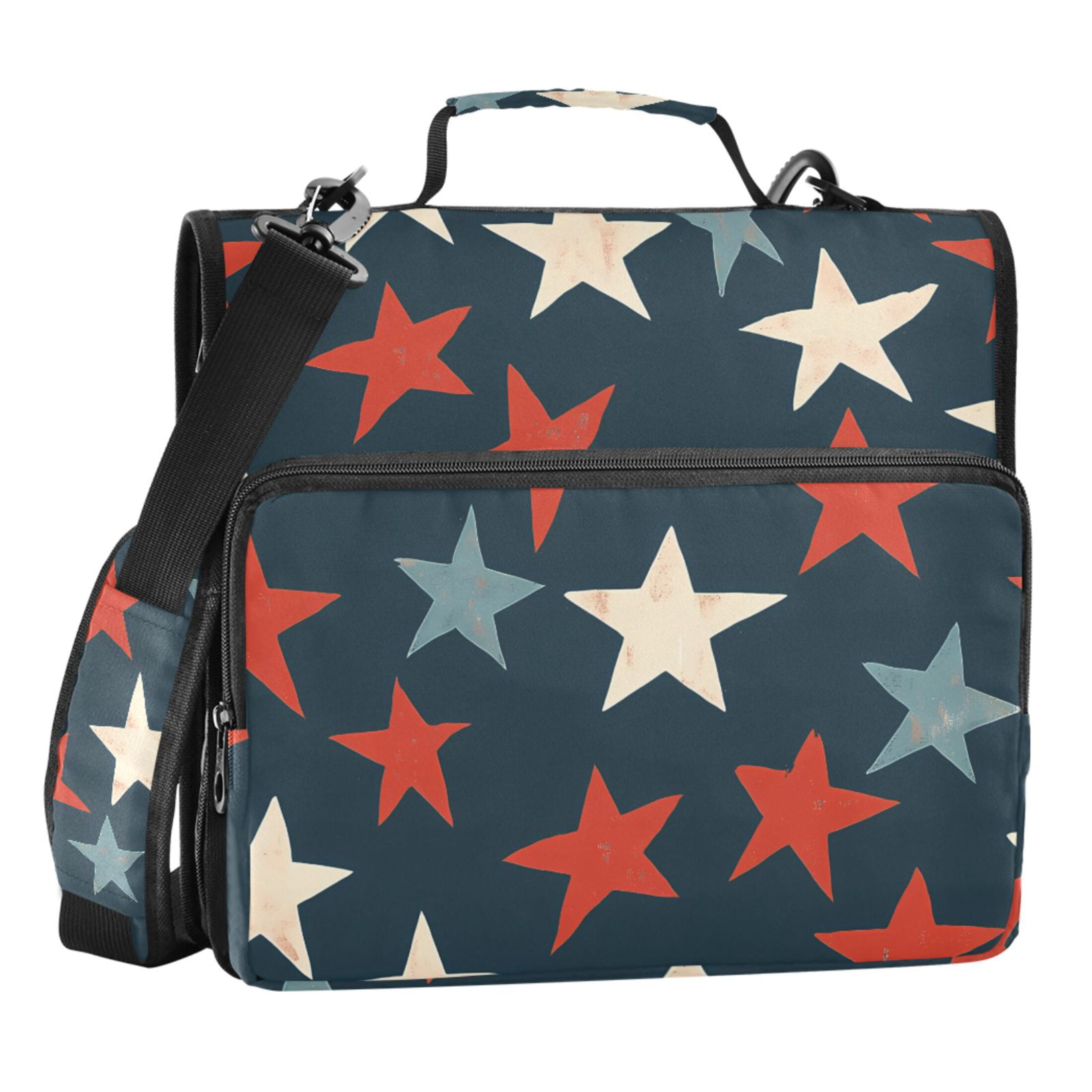 ALAZA Zipper Binder Stars Retro 3 Ring Trapper Keeper File Folder Organizer Bag