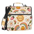thumbnail image 1 of ALAZA Zipper Binder Sun and Rainbow Strawberry 3 Ring Trapper Keeper File Folder Organizer Bag, 1 of 8